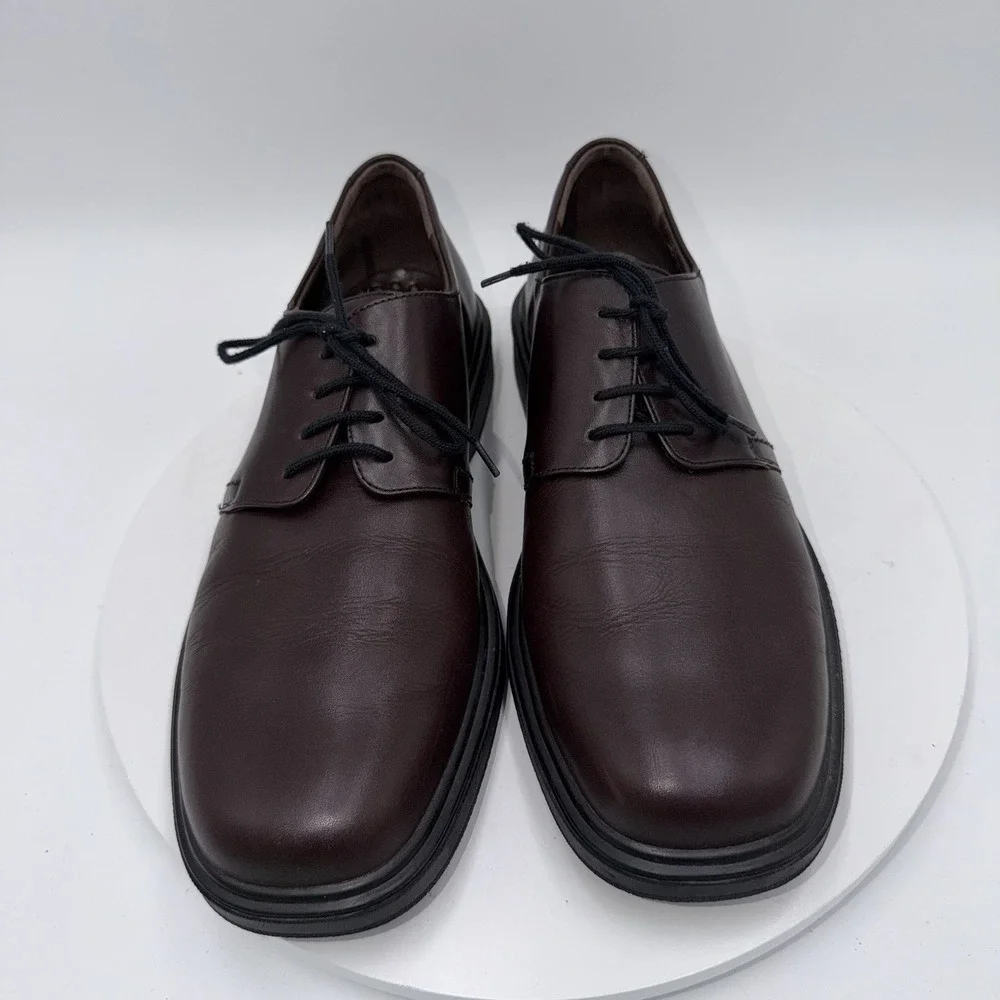 Mephisto Mens Air-Jet Oxford Size 10 Brown Leather Lace Up Dress Shoe France